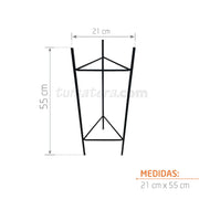BASE METÁLICA TRIANGULAR 21 X 55 CM - Tumatera.co