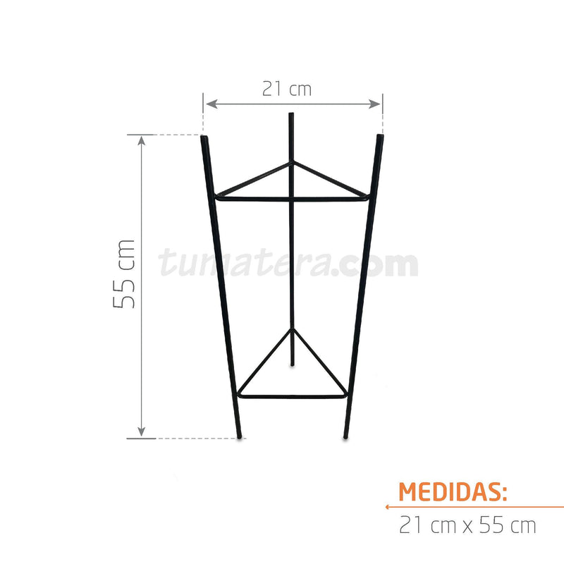 BASE METÁLICA TRIANGULAR 21 X 55 CM - Tumatera.co