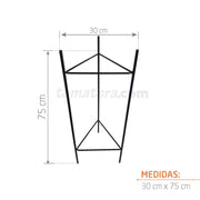 BASE METÁLICA TRIANGULAR 30 X 75 CM - Tumatera.co