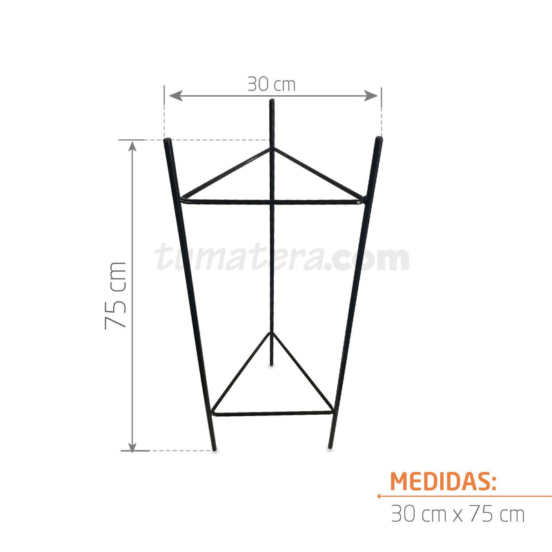BASE METÁLICA TRIANGULAR 30 X 75 CM - Tumatera.co