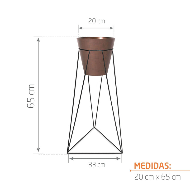 KIT MATERA TUBUS CORTEN 20 CM + BASE GENOVA 20 X 60 CM - Tumatera.co