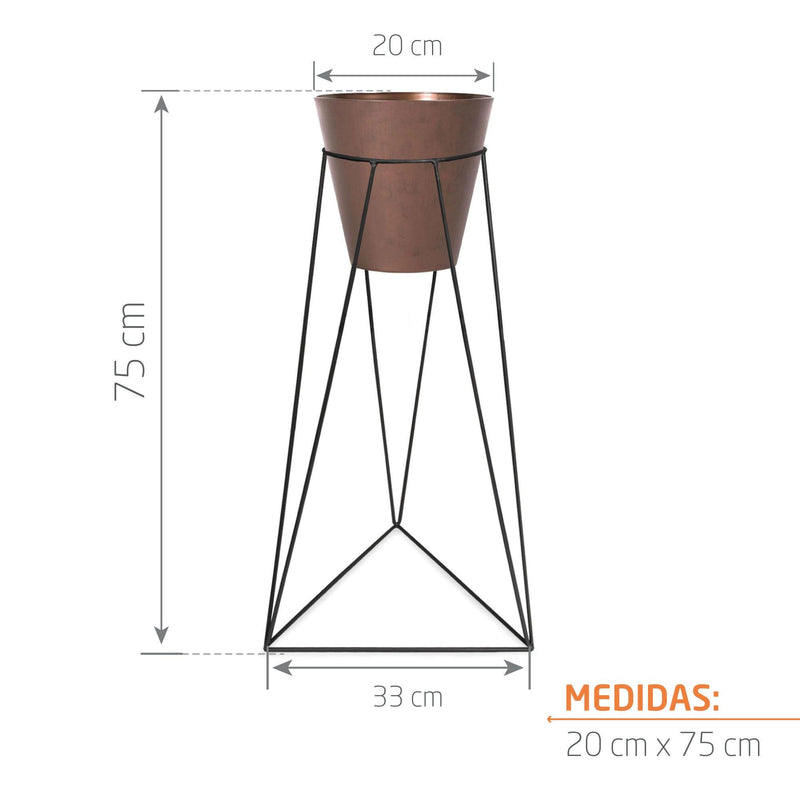 KIT MATERA TUBUS CORTEN 20 CM + BASE GENOVA 20 X 70 CM - Tumatera.co
