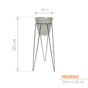 KIT MATERA TUBUS BETON 20 CM + BASE VERONA 20 X 60 CM - Tumatera.co