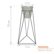 KIT MATERA TUBUS BETON 20 CM + BASE GENOVA 20 X 70 CM - Tumatera.co