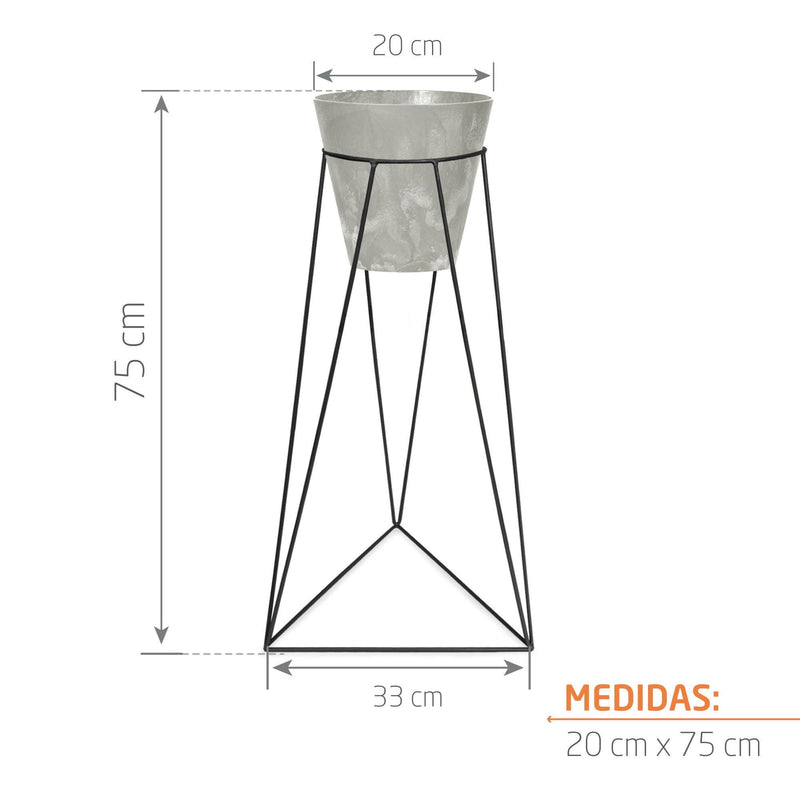 KIT MATERA TUBUS BETON 20 CM + BASE GENOVA 20 X 70 CM - Tumatera.co
