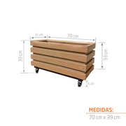 KIT JARDINERA ACANALADA 70 CM + PIATTO 67 X 27 CM - Tumatera.co