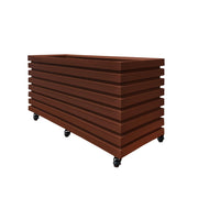 KIT JARDINERA ALTA ACANALADA 100 CM + BASE CON RUEDAS 97 X 32 CM - Tumatera.co