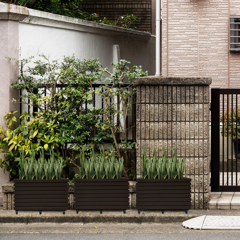 KIT JARDINERA ALTA ACANALADA 100 CM + PIATTO 97 X 32 CM - Tumatera.co