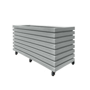 KIT JARDINERA ALTA ACANALADA 100 CM + BASE CON RUEDAS 97 X 32 CM - Tumatera.co