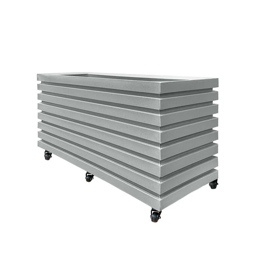 KIT JARDINERA ALTA ACANALADA 100 CM + BASE CON RUEDAS 97 X 32 CM - Tumatera.co