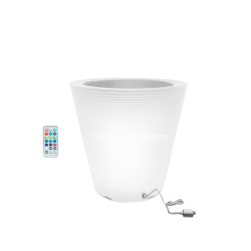 MATERA POLIETILENO CON LUZ LED MULTICOLOR INALÁMBRICA 45 X 45 CM - Tumatera.co