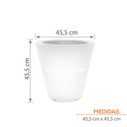 MATERA POLIETILENO CON LUZ LED MULTICOLOR INALÁMBRICA 45 X 45 CM - Tumatera.co