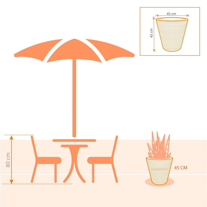 MATERA POLIETILENO CON LUZ LED MULTICOLOR INALÁMBRICA 45 X 45 CM - Tumatera.co