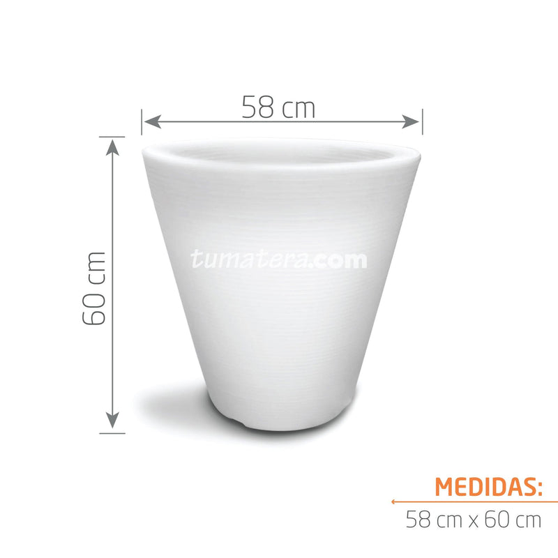 MATERA POLIETILENO CON LUZ LED BLANCA 58 CM - Tumatera.co