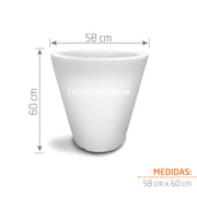 MATERA POLIETILENO CON LUZ LED MULTICOLOR INALÁMBRICA 58 CM - Tumatera.co