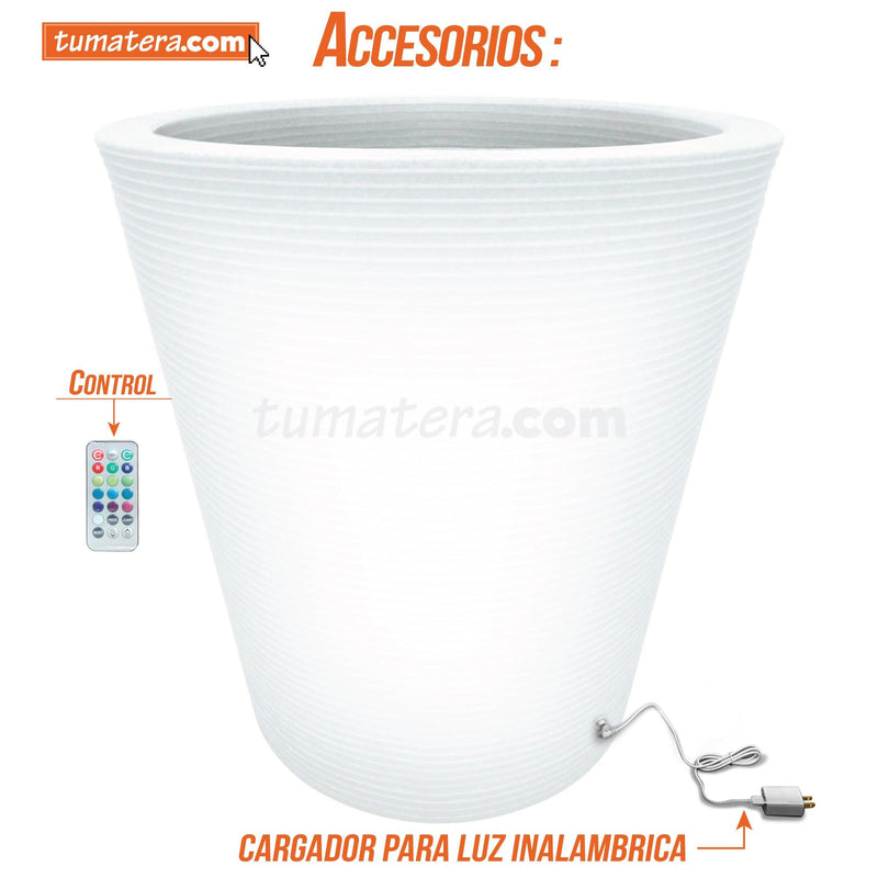 MATERA POLIETILENO CON LUZ LED MULTICOLOR INALÁMBRICA 84 X 84 CM - Tumatera.co