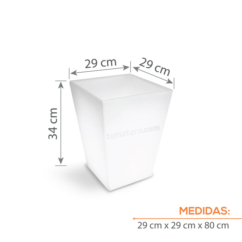 Matera Polietileno Con Luz Led Blanca 29 X 34 Cm