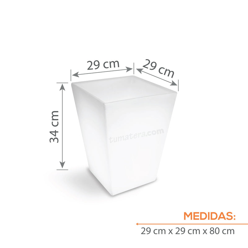 Matera Polietileno Con Luz Led Multicolor Inalámbrica 29 X 34 Cm