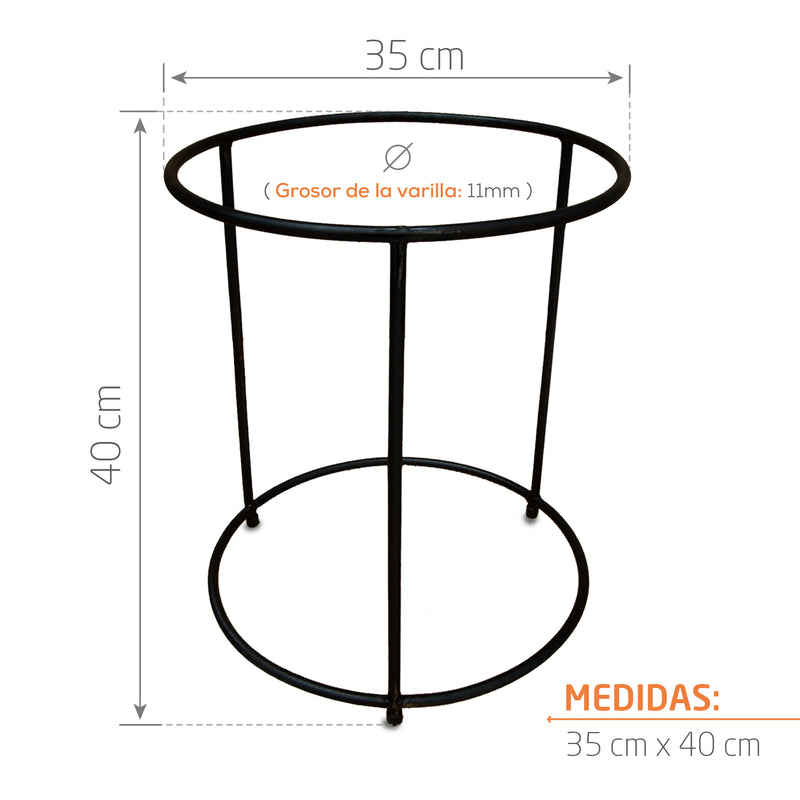 BASE METÁLICA 35 X 40 CM - Tumatera.co
