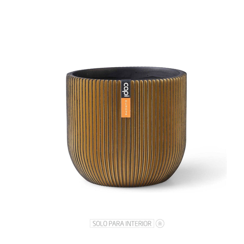 MATERA CONIC ROUND GROOVE GOLD 17 CM - Tumatera.co