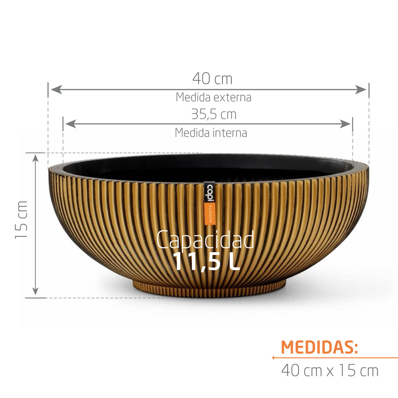 MATERA BOWL GROOVE GOLD 40 CM - Tumatera.co
