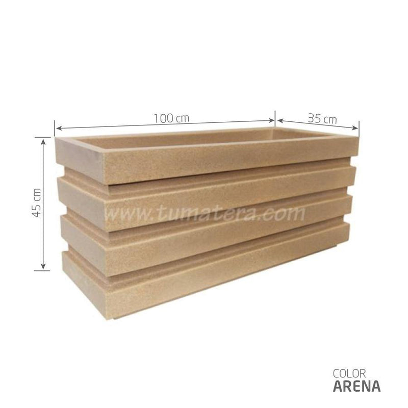 Jardinera Polietileno 100 x 45 cm medidas