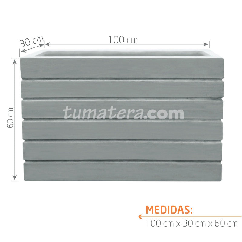 Jardinera tipo Cemento 100 X 60 cm con medidas exactas