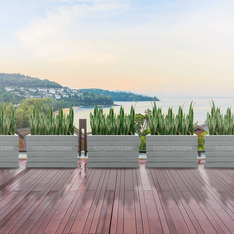 JARDINERA CEMENTO ACANALADA 100 X 60 CM - Tumatera.co