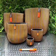 MATERA CONIC ROUND GROOVE 14 CM - Tumatera.co