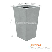 Matera Piramidal Cemento 55CM con medidas