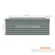 JARDINERA CEMENTO ACANALADA 80 X 35 CM - Tumatera.co