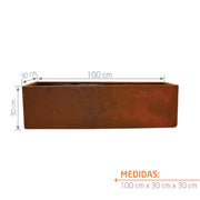 JARDINERA METÁLICA LISA 100 X 30 CM - Tumatera.co