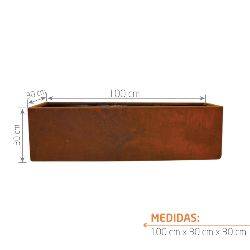 JARDINERA METÁLICA LISA 100 X 30 CM - Tumatera.co