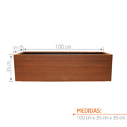 JARDINERA METÁLICA ACANALADA 100 X 35 CM - Tumatera.co