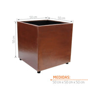 MATERA METÁLICA LISA CUADRADA 50 CM - Tumatera.co