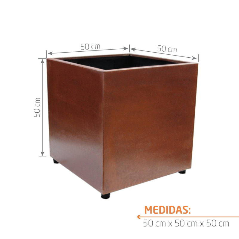 MATERA METÁLICA LISA CUADRADA 50 CM - Tumatera.co