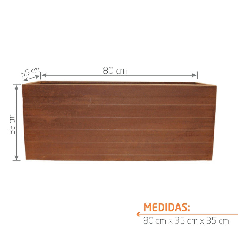 JARDINERA METÁLICA ACANALADA 80 X 35 CM - Tumatera.co