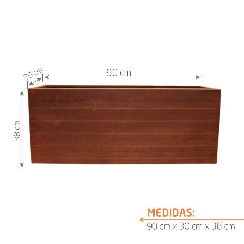 JARDINERA METÁLICA ACANALADA 90 X 38 CM - Tumatera.co