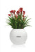 Matera Inteligente Autorregante Puro 20 cm en blanco con flores