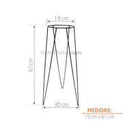 Base Metálica 20 x 60 cm vista de medidas