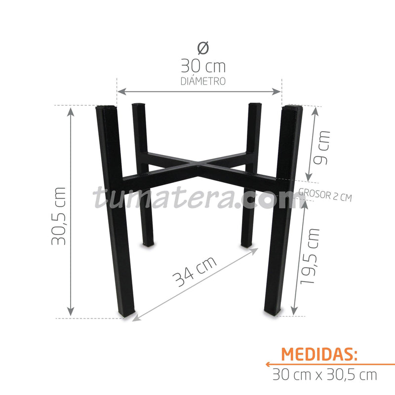 Base Metálica 30x30 Cm medidas