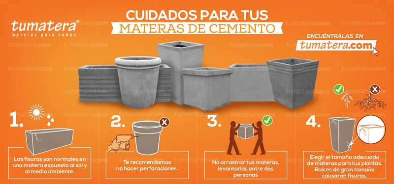 MATERA CONICA CEMENTO 45 CM - Tumatera.co