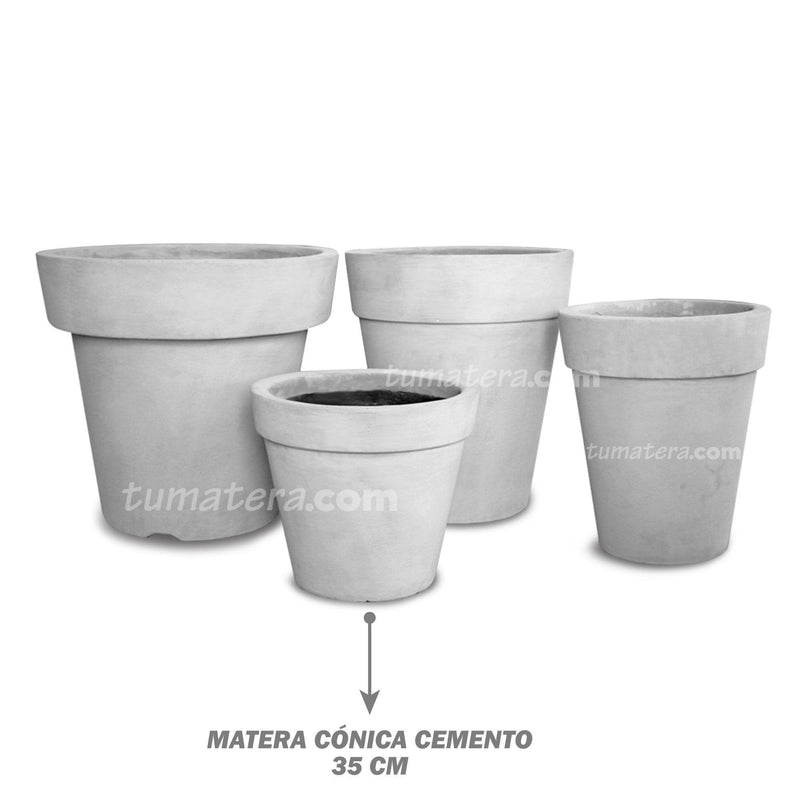 MATERA CONICA CEMENTO 35 CM - Tumatera.co