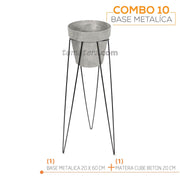 KIT MATERA CUBE BETON + BASE 20 X 60 CM - Tumatera.co