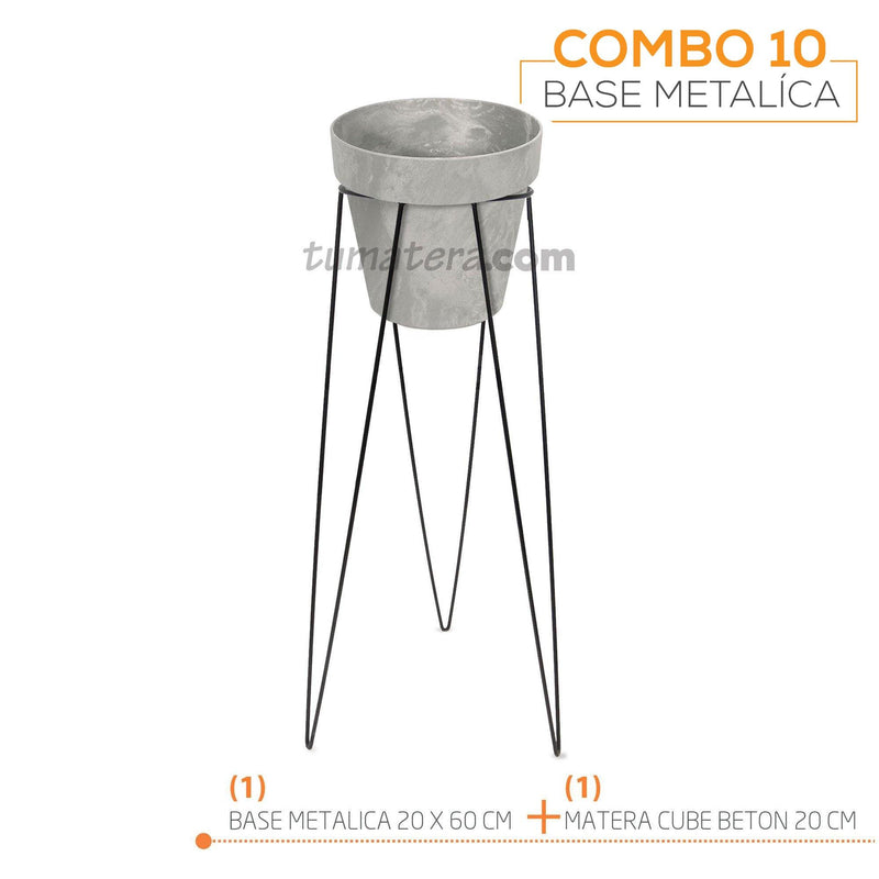 KIT MATERA CUBE BETON + BASE 20 X 60 CM - Tumatera.co