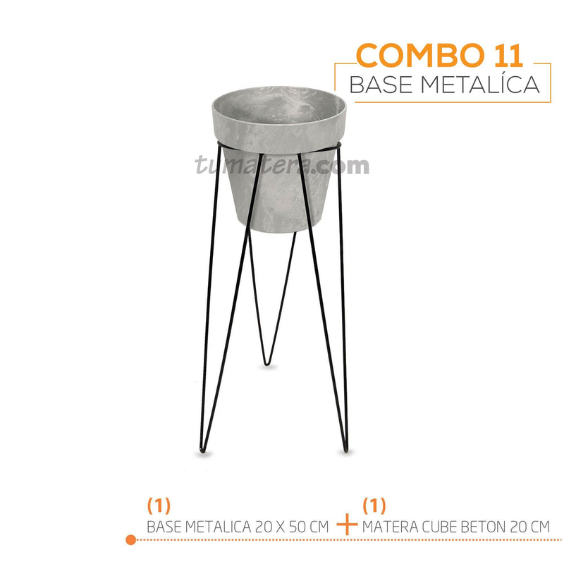 KIT MATERA CUBE BETON + BASE 20 X 50 CM - Tumatera.co