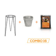 KIT MATERA CUBE BETON + TIERRA + BASE 20 X 40 CM - Tumatera.co