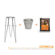 KIT MATERA CUBE BETON + TIERRA + BASE 20 X 60 CM - Tumatera.co
