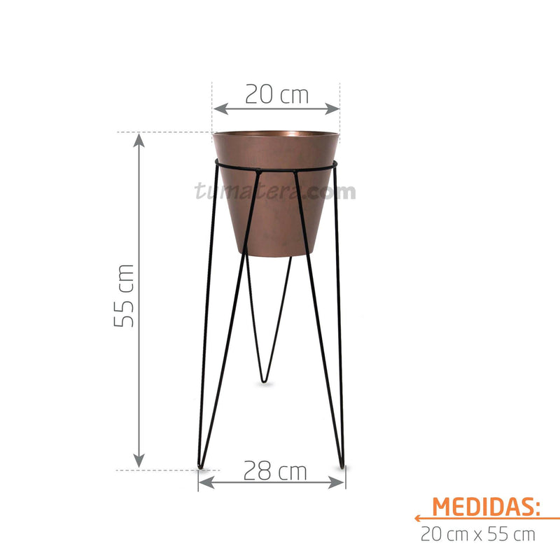 KIT MATERA CORTEN + TIERRA + BASE 20 X 50 CM - Tumatera.co