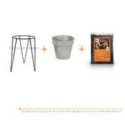 KIT MATERA CUBE BETON + TIERRA + BASE 20 X 30 CM - Tumatera.co